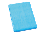 Folded blue tarp or protective sheet