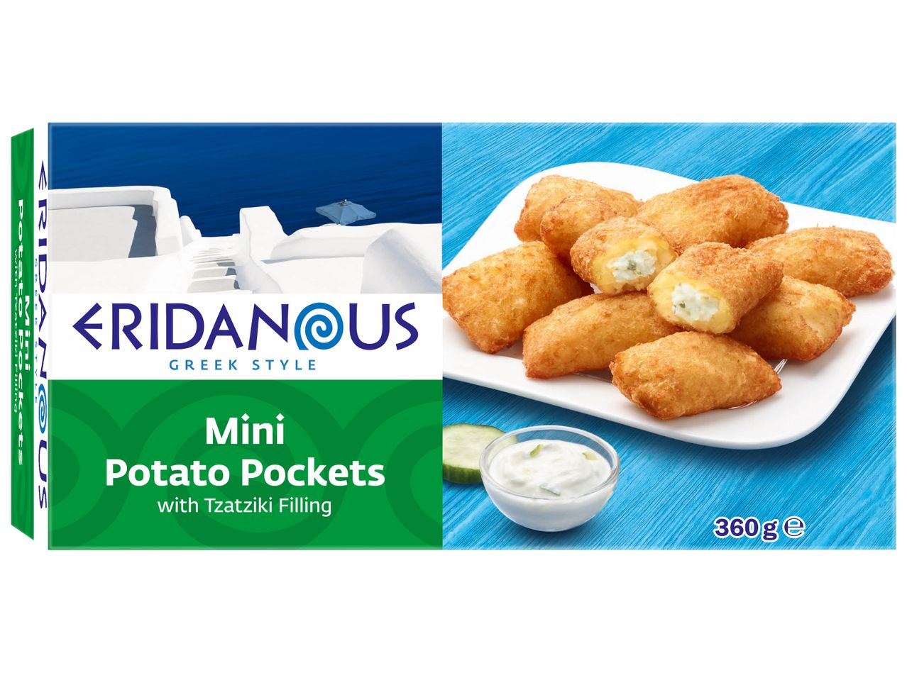 Мини картофени крокети с пълнеж от дзадзики Eridanous.