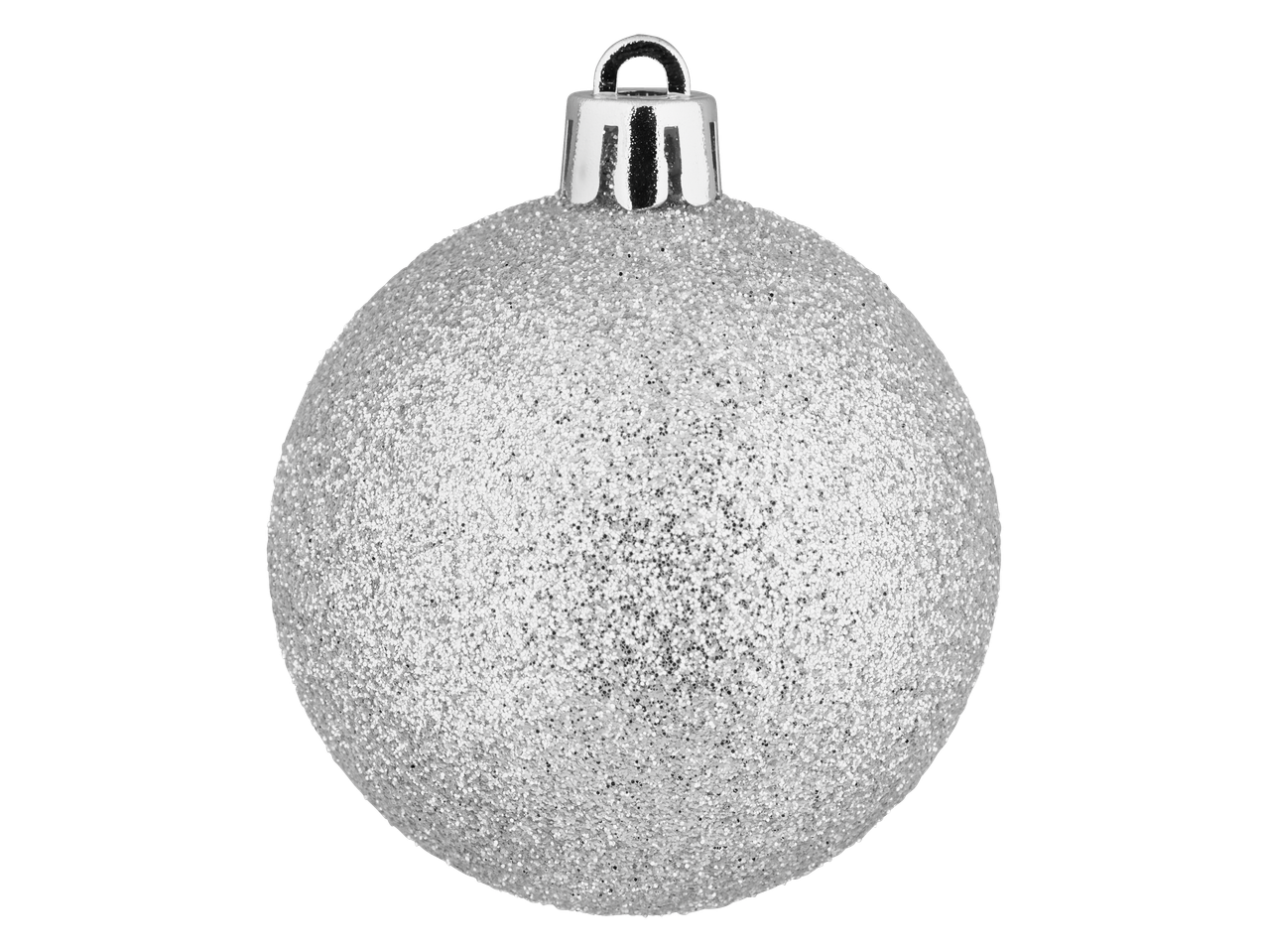 LIVARNO home bola de Natal prateada com glitter