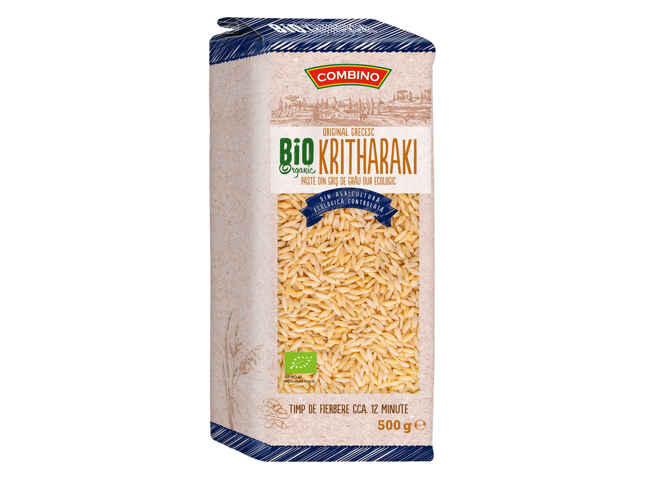 Paste Combino Kritharaki ecologice, pachet de 500g.