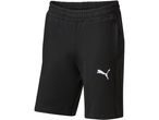 Black Puma shorts with an elastic waistband and white logo on the left leg.