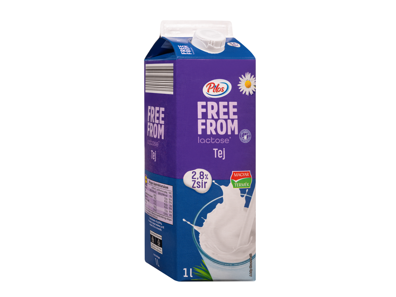 Pilos laktózmentes tej, 2,8% zsír.