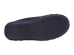 Bottom view of a dark blue water shoe with a textured sole.