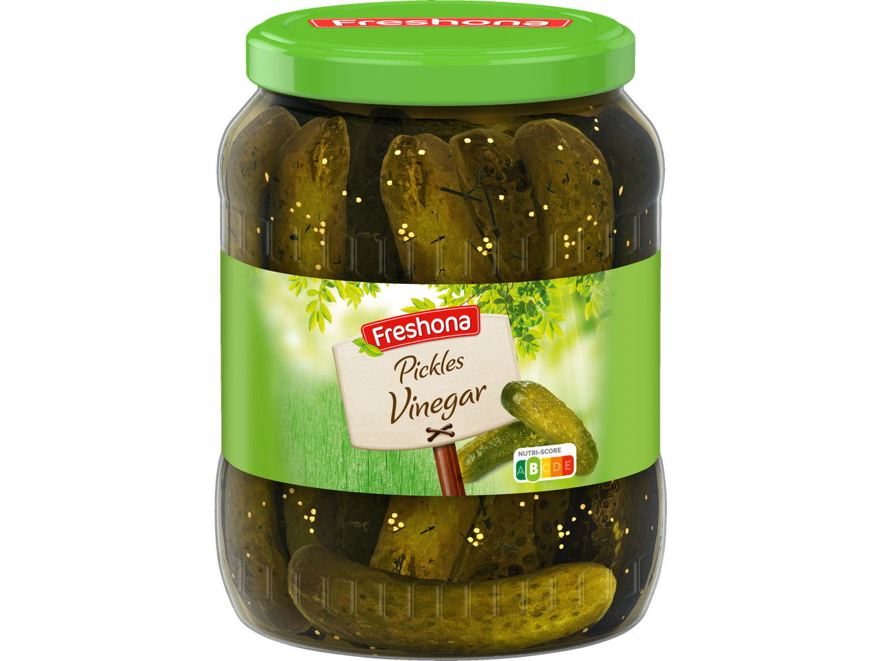 Freshola marinuoti agurkai actu: stiklainiukas agurkų.