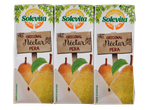 Três embalagens de Néctar de Pera Original Solvita com ilustrações de peras.