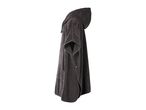 Dark grey hooded poncho towel with pockets and snap buttons