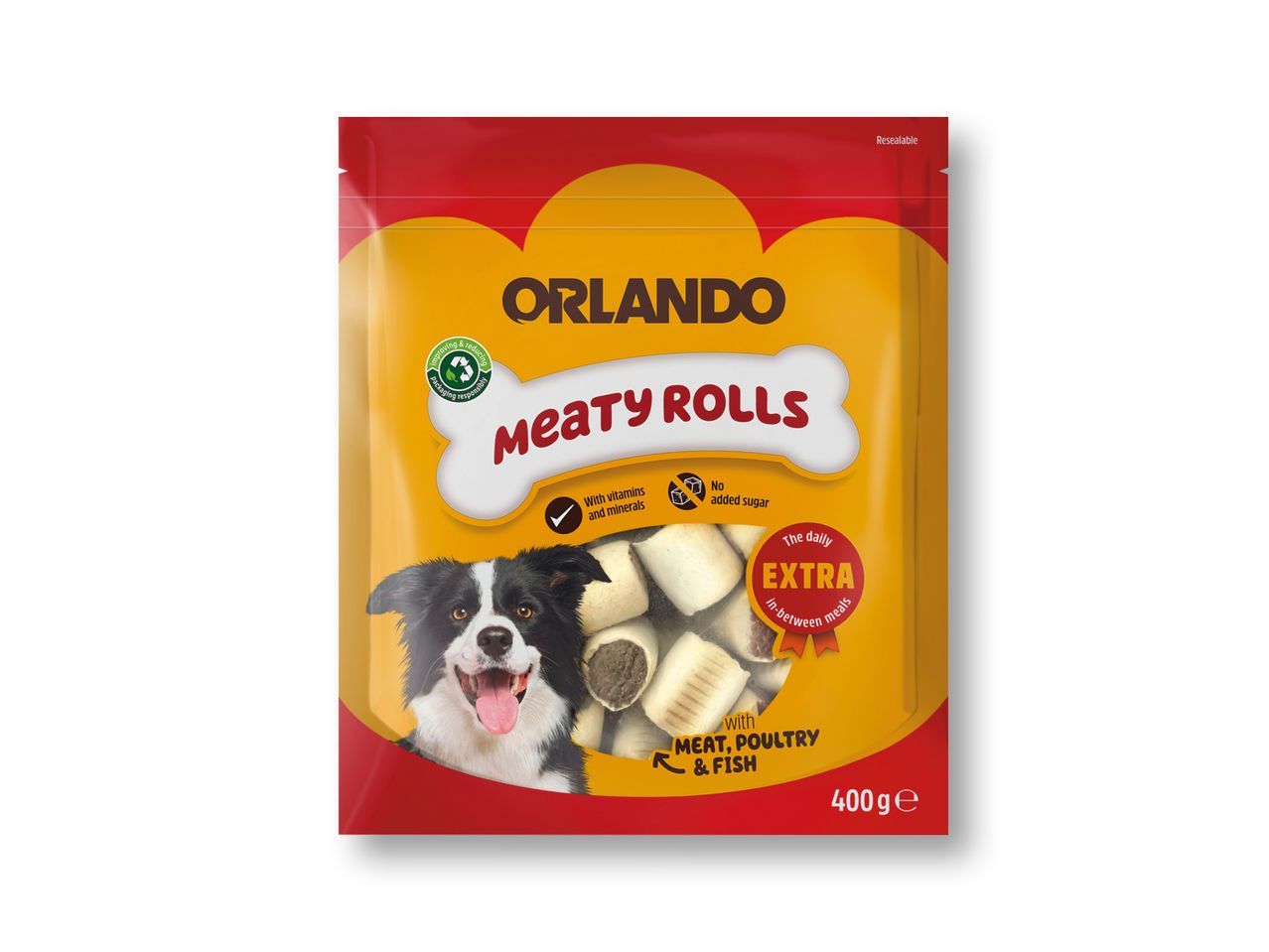 Orlando Meaty Rolls: лакомства за кучета с месо, птици и риба.