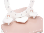 Children's white and pink dressing table with mirror and hearts