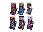 Transformers-themed card game with various character cards and game symbols.