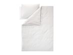 White duvet cover set with a pillowcase, featuring a subtle textured pattern.