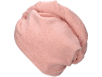 Turbante de cabelo rosa Livarno com botão, dobrado.