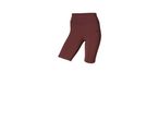 A pair of maroon high-waisted biker shorts.