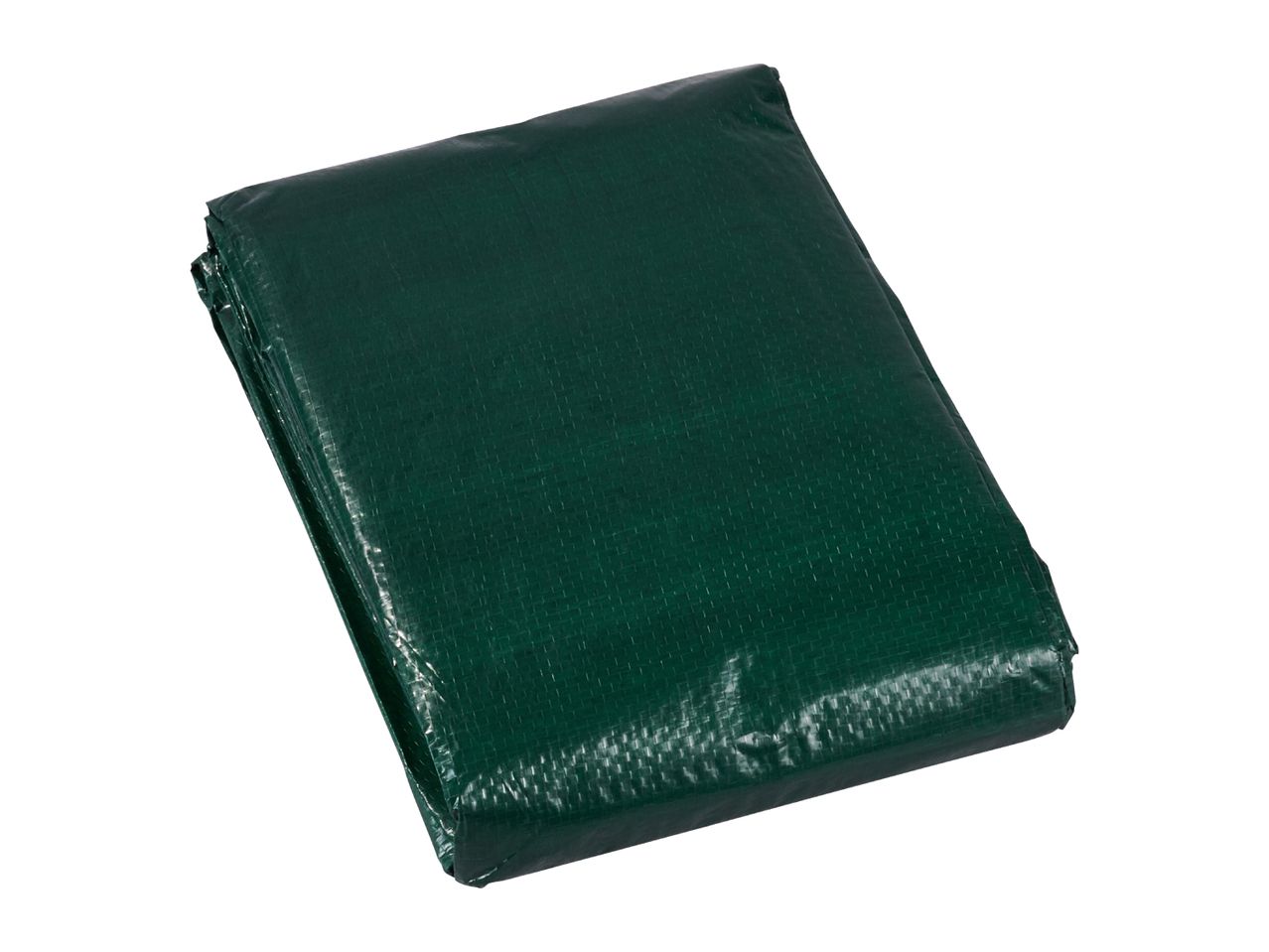 Folded green tarpaulin