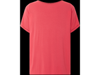 Tricou coral pentru femei cu detalii din dantelă.
