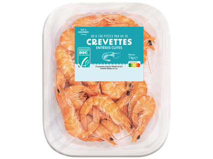 Crevettes ASC entières cuites