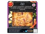Deluxe West Country Cheddar & Maple cured bacon quiche.