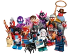 Lego® minifiguren: Diverse Spider-Man-personages, waaronder Gwen Stacy en Miles Morales.