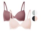 Two of Ladies’ Underwired in mauve and blush pink.