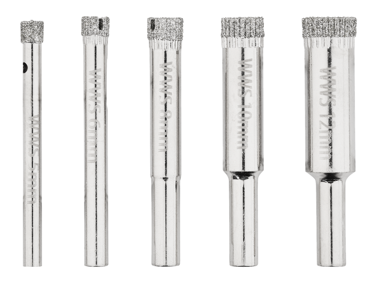 Set de burghie diamantate PARKSIDE de 5, 6, 8, 10 și 12 mm pentru gresie.
