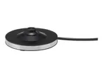 Black kettle base with a silver band and a power cord extending to the right.