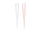 Two pairs of tweezers, one silver and one rose gold, on a white background.