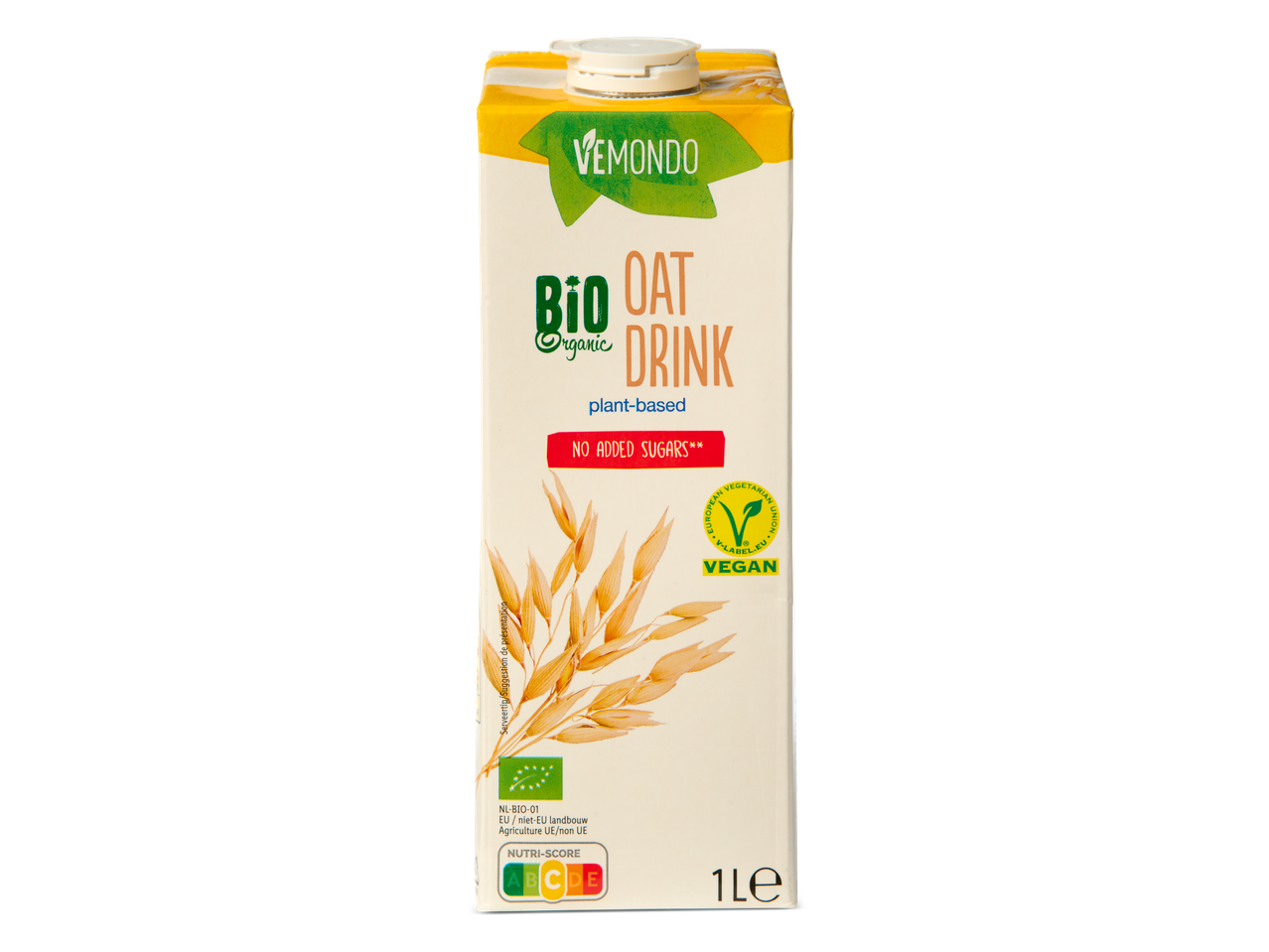 Vemondo Bio Organic haverdrink, plantaardig, zonder toegevoegde suikers.