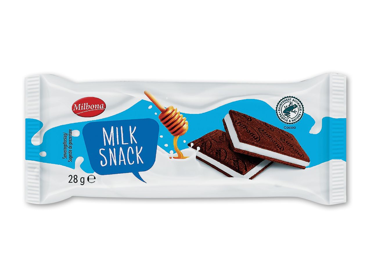 Mælkesnack med chokolade og honning, 28g