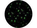 Glow-in-the-dark space-themed round fabric with astronauts, rockets, and planets.