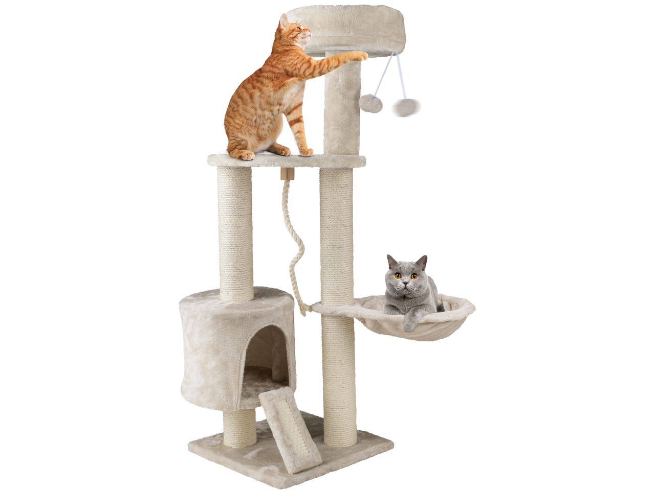Cat tree with two cats.
