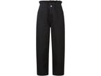 Pantaloni neri a vita alta con arricciatura in vita