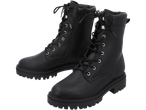 A pair of black esmara® ladies' boots with laces and zippers, featuring a textured finish and chunky soles.