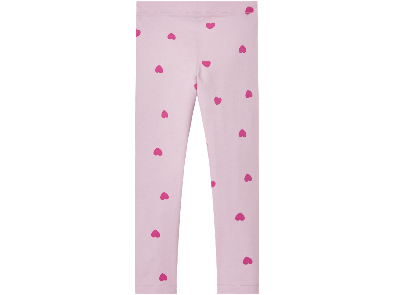 Rosa leggings för flickor med hjärtmönster.