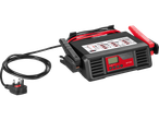 ULTIMATE SPEED® Car Battery Charger with display, cables, and UK plug.