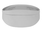 A light gray, oval-shaped bowl with a perforated top section.