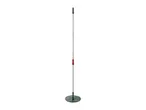 Green and silver mop with a round head, standing upright on a white background.