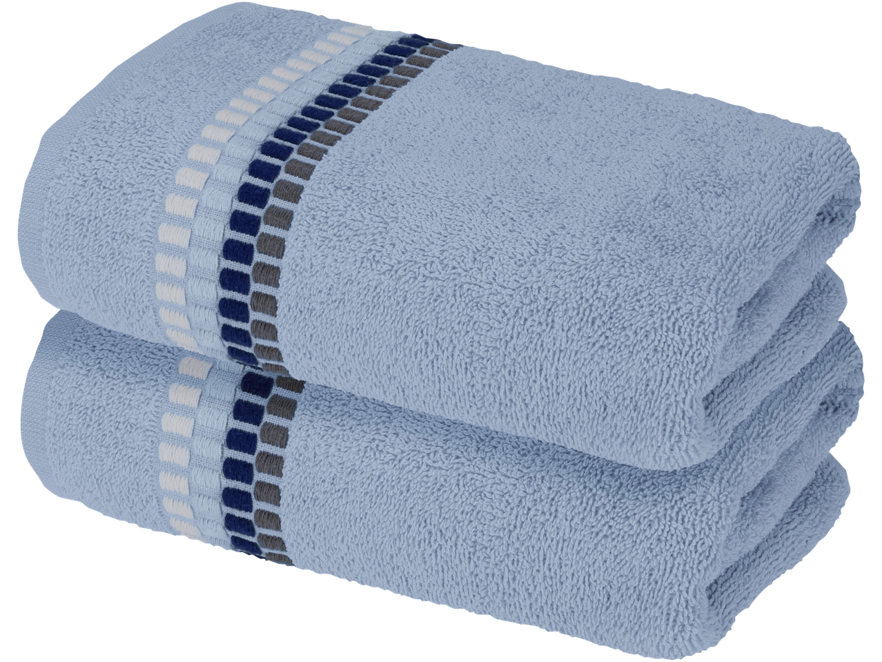 Две сини кърпи LIVARNO с декоративна ивица