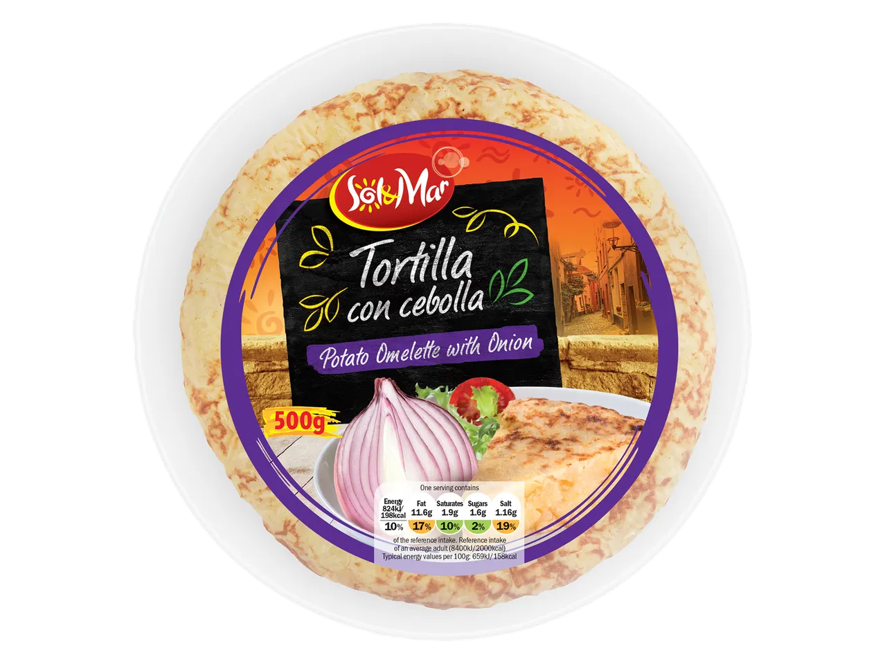 Sol&Mar Potato Omelette with Onion, 500g.