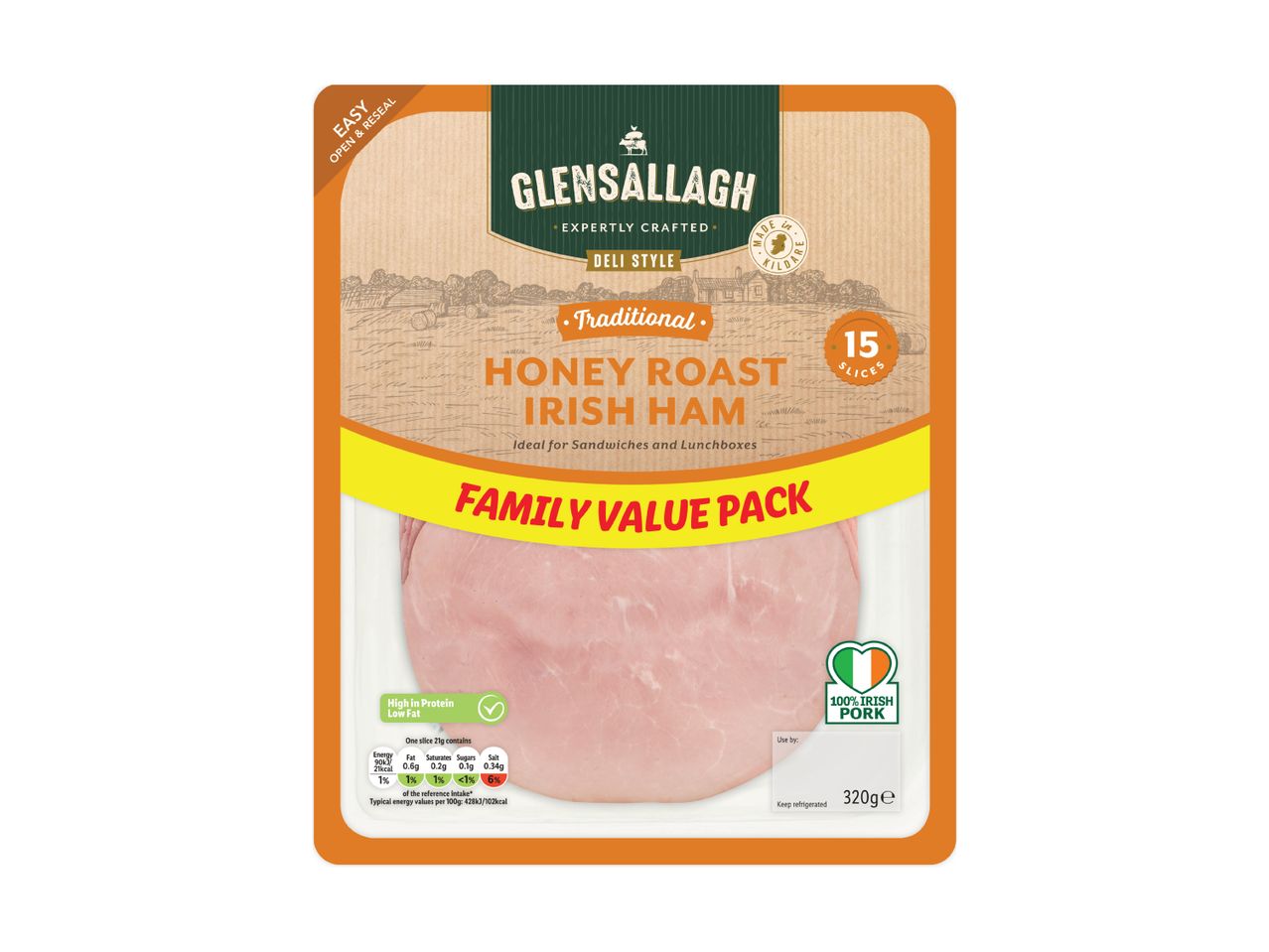 Glenallagh Honey Roast Ham, Family Pack.