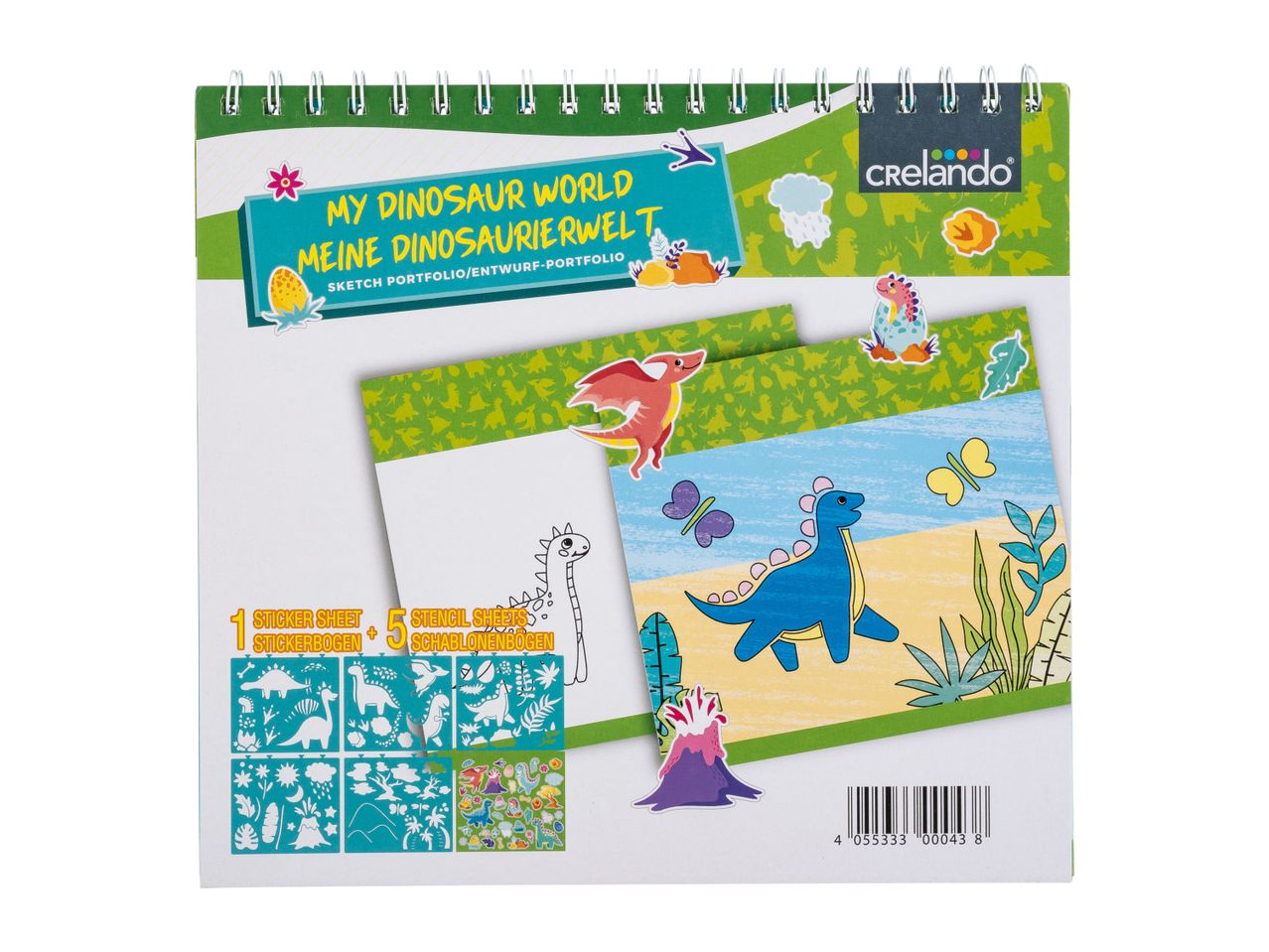 Go to full screen view: Crelando Stencil Book My Dinosaur World - Image 1