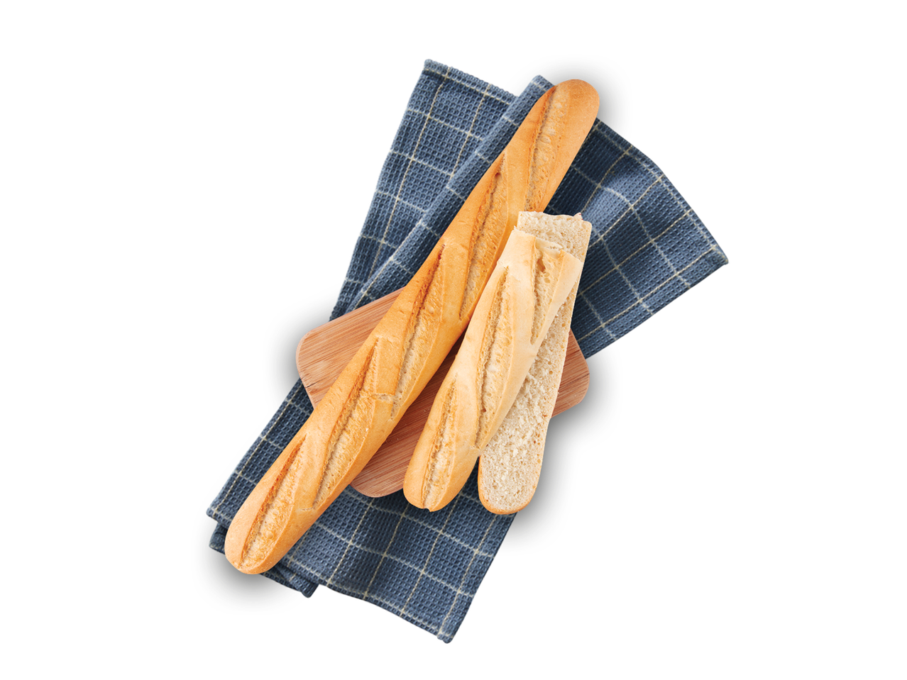 Svježe baguette na drvenoj dasci.