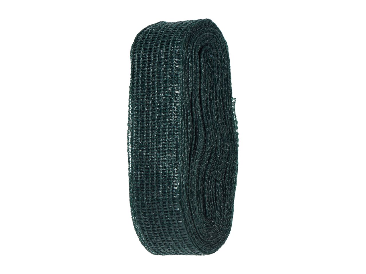 Rolled-up green garden netting for shade or protection
