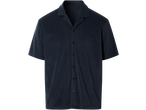 Esmara Men donkerblauw heren badstof overhemd met korte mouwen en knopen.