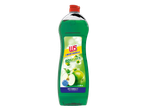 Liquide vaisselle W5 Pomme, 1 litre, formule dégraissante sans microplastique.