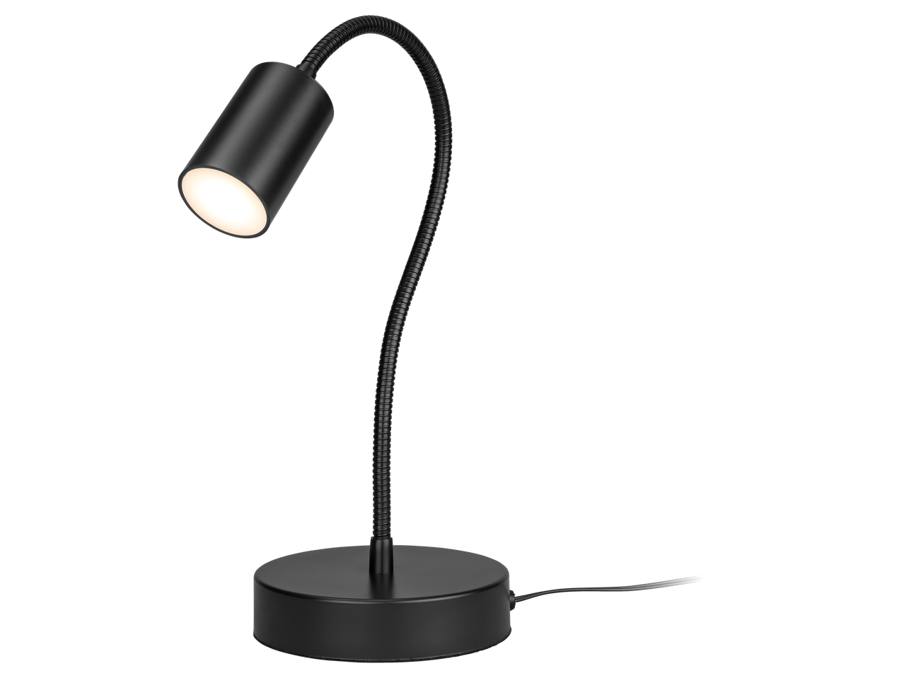LIVARNO LED stona/štipaljka lampa u crnoj boji sa fleksibilnim vratom i uključenim svetlom.