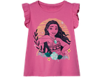 Pink Disney Moana t-shirt with ruffle sleeves.