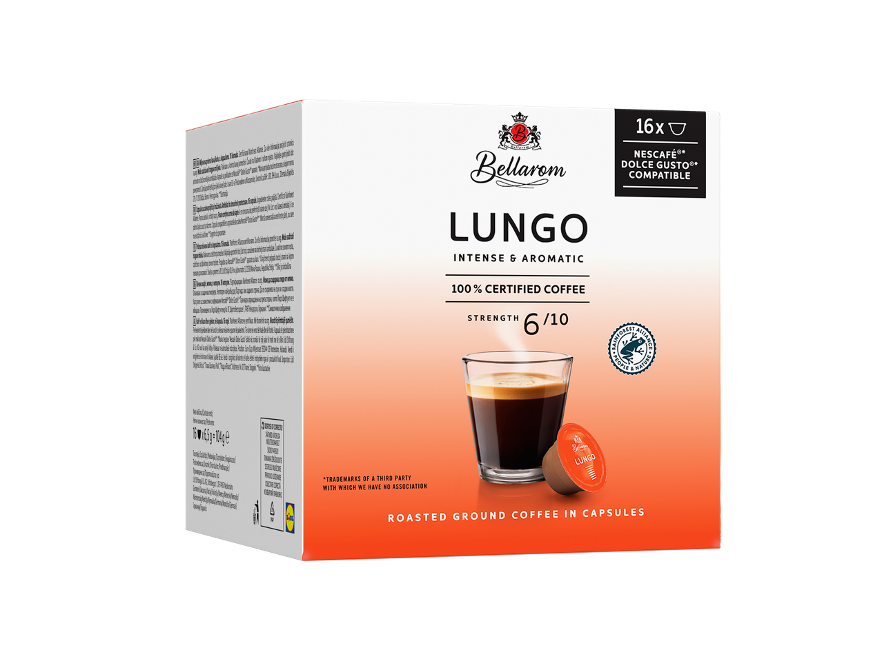 Bellarom Lungo kava v kapsulah, združljiva z Nescafe Dolce Gusto.