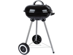 Black wheeled barbecue, perfect for outdoor grilling.
