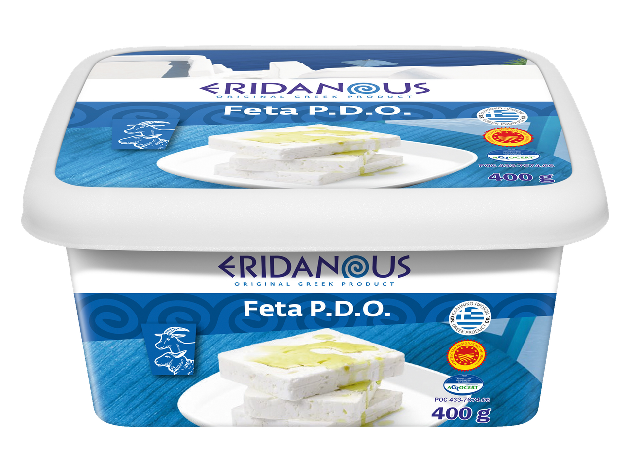 Feta Eridanous 400g, produit grec.