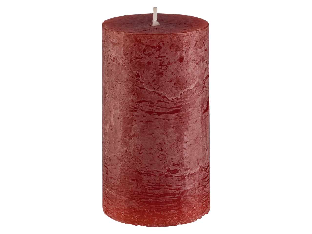 LIVARNO home sarkana staba svece ar teksturētu virsmu