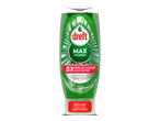 Groene fles afwasmiddel met de tekst 'MAX POWER' en '5x SNELLER SCHOON'.